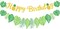 Hawaiian Happy Birthday Banners Decorations, Pineapple Tropical Palm Banner Garland, Hawaiian Birthday Decoration for Aloha Birthday Banner Garland,Luau Party Supplies for Beach Party Decorations